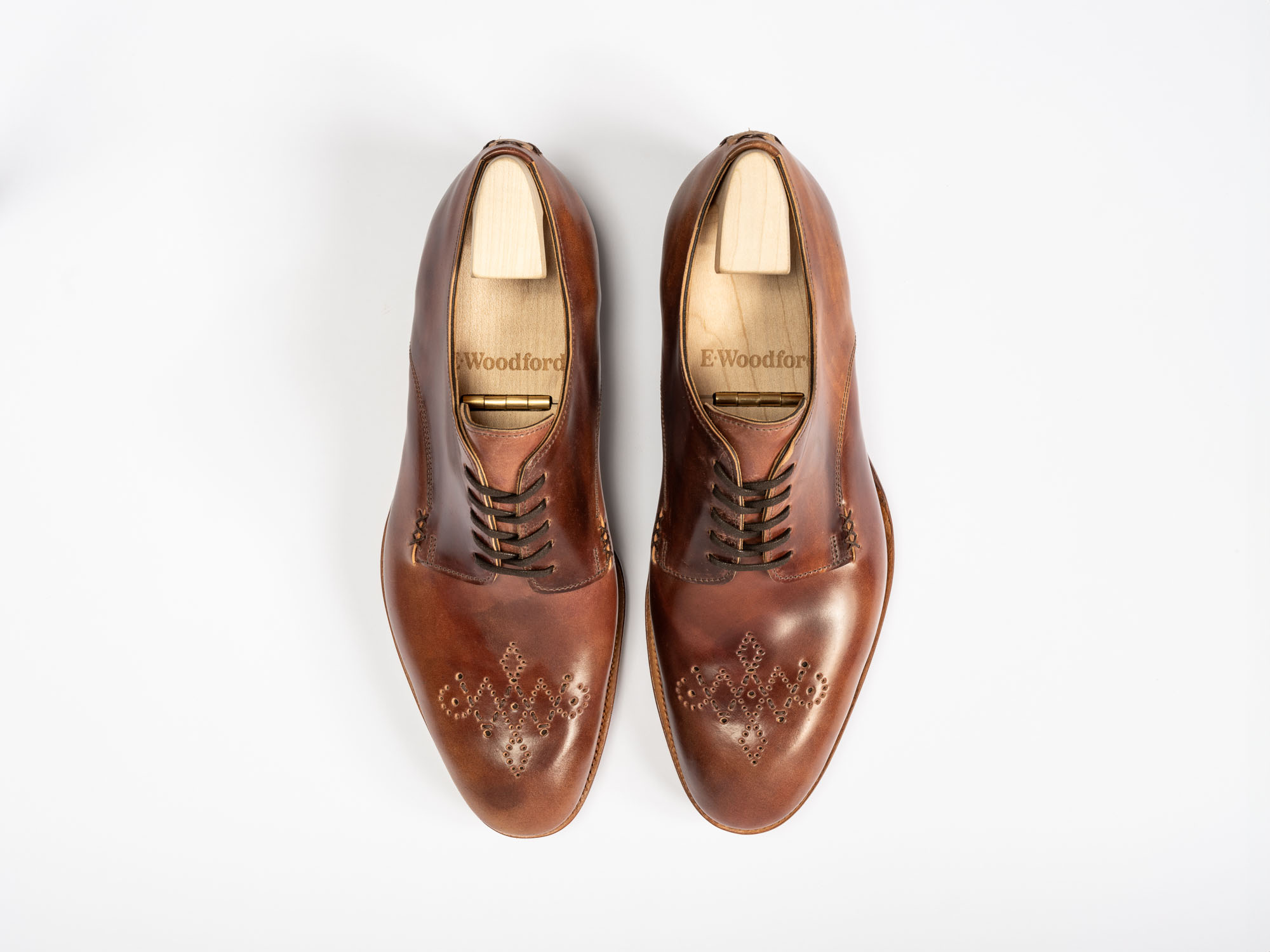 Aerial view of E.Woodford Kennington Gibson in Brown Horween Shell Cordovan
